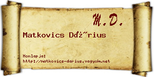 Matkovics Dárius névjegykártya